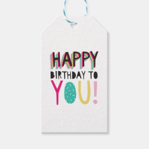 Étiquettes-cadeau Joyeux anniversaire à vous coloré rainbow tag cade