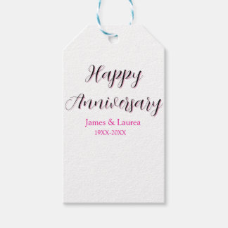 Étiquettes-cadeau Joyeux anniversaire de mariage nom date année simp