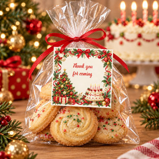 Étiquettes Cadeau Joyeux Anniversaire de Noël Personnalisé Merci 