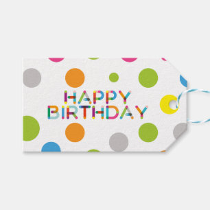 Étiquettes-cadeau Joyeux anniversaire de points heureux