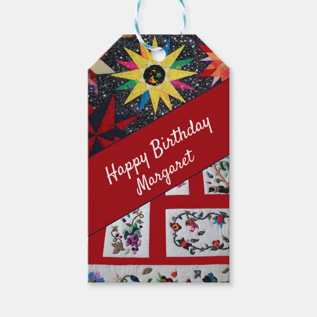 Étiquettes-cadeau Joyeux anniversaire de Quilters (Devant)