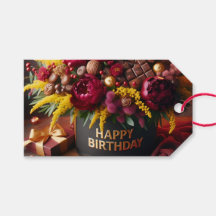 Joyeux anniversaire, fleurs et chocolat, par Natas