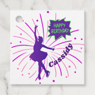 Étiquettes Cadeau Joyeux Anniversaire Patinage artistique personnali