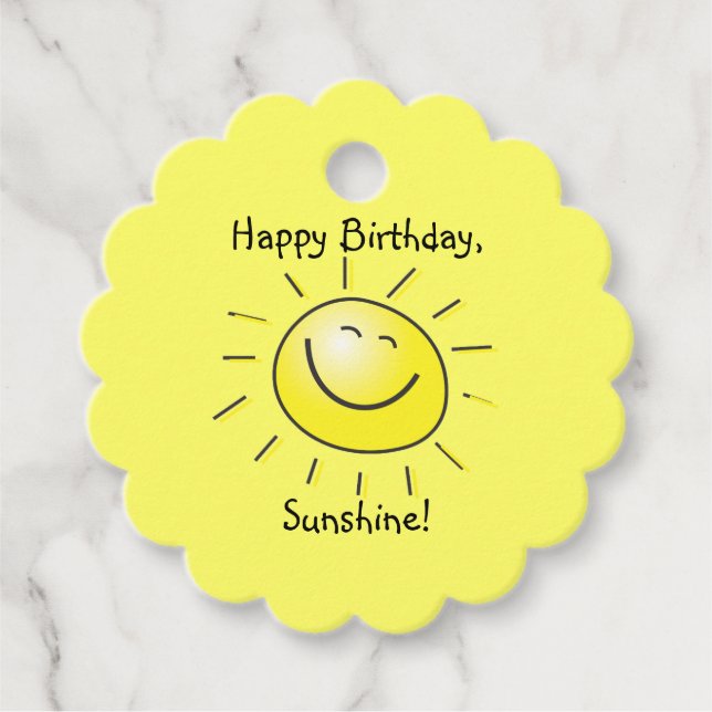 Étiquettes Cadeau Joyeux anniversaire, soleil ! (Devant)