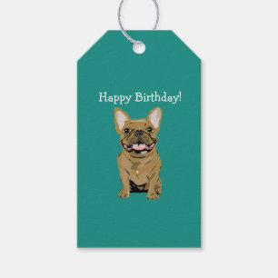Étiquettes-cadeau Joyeux anniversaire - Tan Bouledogue Français