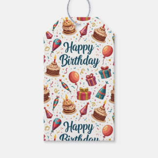 Étiquettes-cadeau Joyeux cadeau d'anniversaire Tags avec ballons et