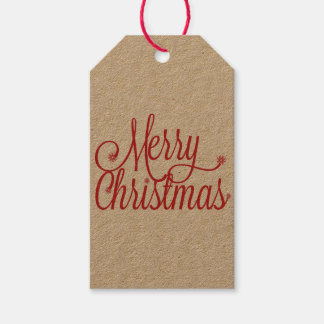 Étiquettes-cadeau Joyeux cadeau de Noël (kraft)
