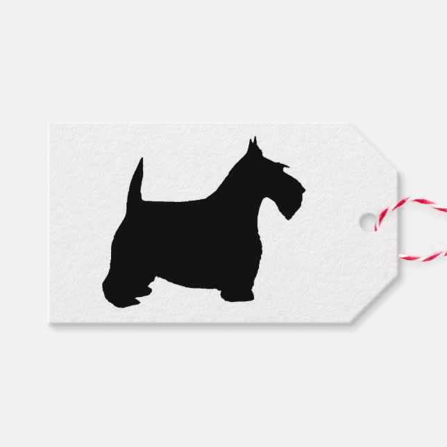 Étiquettes-cadeau Joyeux Chien écossais de Noël (Devant (Horizontal))