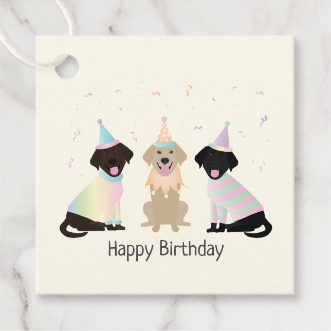 Étiquettes Cadeau Joyeux Chiens du Labrador Retriever (Devant)