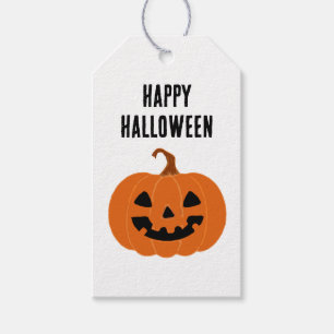 Étiquettes-cadeau Joyeux Citrouille d'Halloween Jackolantern