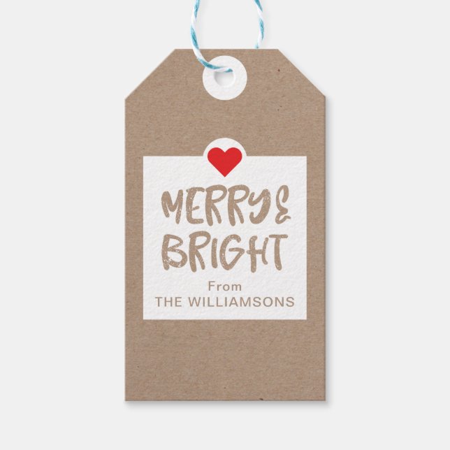 Étiquettes-cadeau Joyeux et brillant calendrier de Noël Compte à reb (Devant)