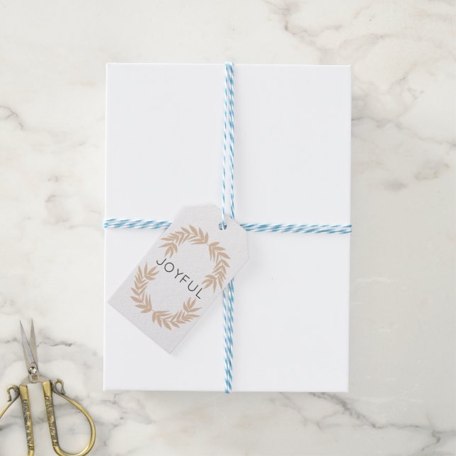 Étiquettes-cadeau Joyeux Feuilles (Avec de laficelle)