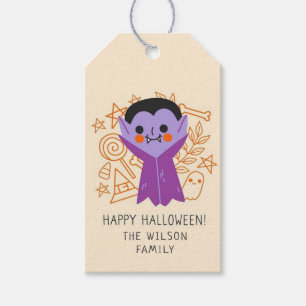 Étiquettes-cadeau Joyeux Halloween Dracula
