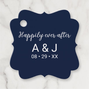 Étiquettes Cadeau Joyeux Jour Après Marine Bleu Blanc
