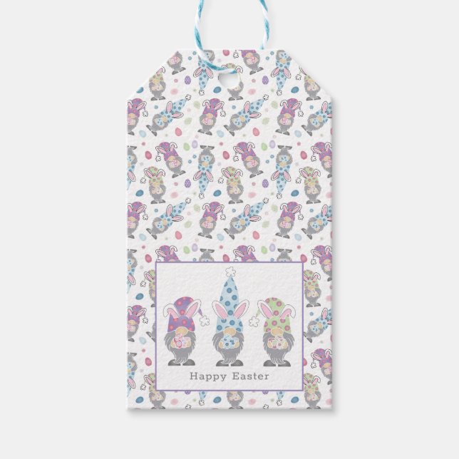 Étiquettes-cadeau Joyeux lapin de Pâques (Devant)
