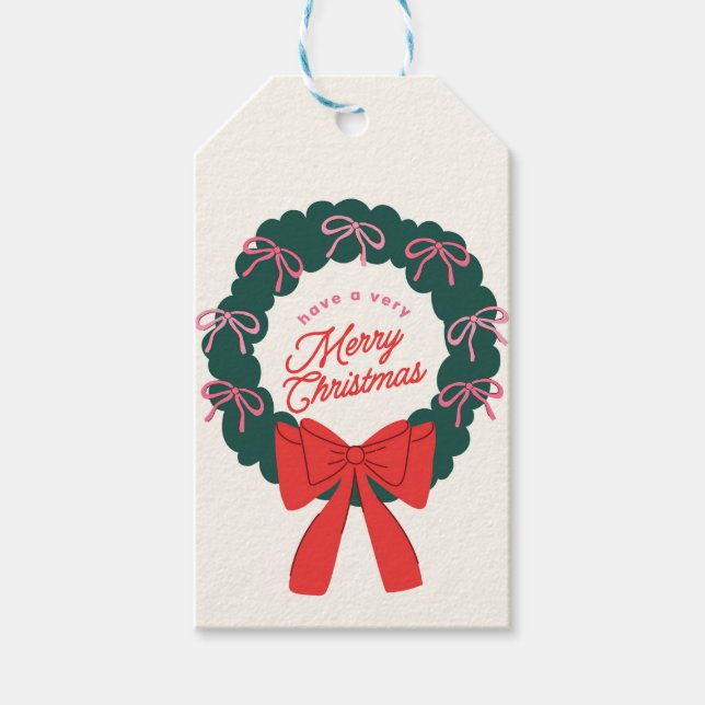 Étiquettes-cadeau Joyeux Noël à Bow (Devant)