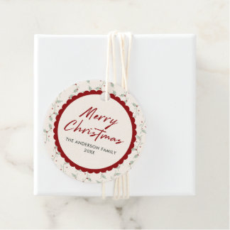 Étiquettes Cadeau Joyeux Noël à festons