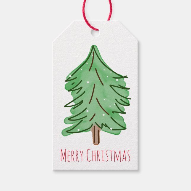 Étiquettes-cadeau Joyeux Noël Arbre De Noël À Et De (Devant)