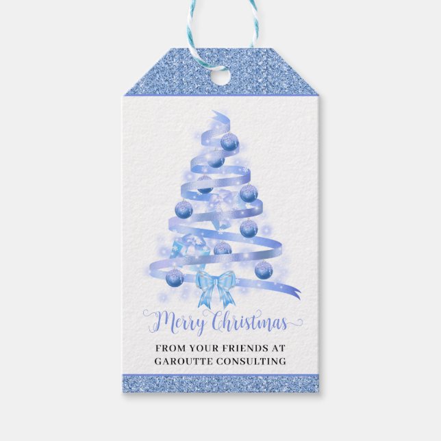 Étiquettes-cadeau Joyeux Noël Arbre Entreprise Fête (Devant)