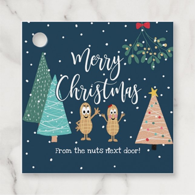 Étiquettes Cadeau Joyeux Noël aux noix à côté ! (Devant)