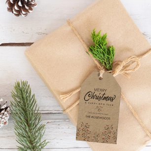 Étiquettes-cadeau Joyeux Noël Baies Personnalisées