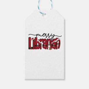Étiquettes-cadeau Joyeux Noël Bibliothécaire Amoureux de Livres Bibl