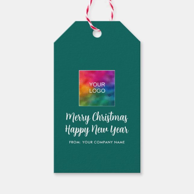 Étiquettes-cadeau Joyeux Noël Bonne année Logo Calligraphie (Devant)