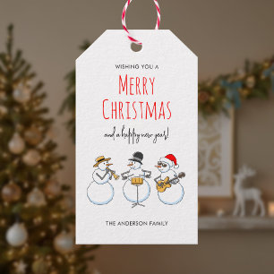 Étiquettes-cadeau Joyeux Noël Bonne Année Orchestre de Jazz de Bonho
