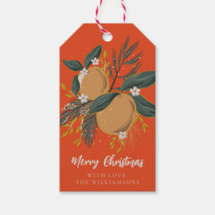 Étiquettes-cadeau Joyeux Noël Botanique Personnalisé Nom de salutati