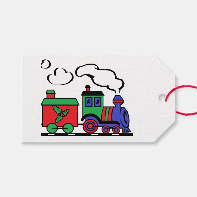 Étiquettes-cadeau Joyeux Noël Choo Choo (Devant (Horizontal))