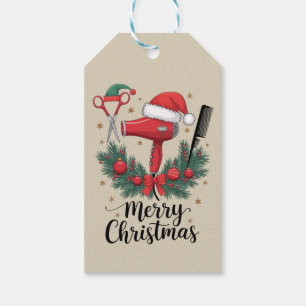 Étiquettes-cadeau Joyeux Noël coiffeur coiffeur Xmas coiffure