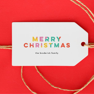 Étiquettes-cadeau Joyeux Noël coloré