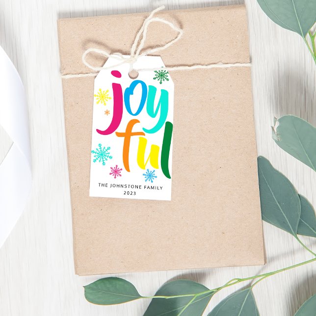 Étiquettes-cadeau Joyeux Noël coloré en gras (Créateur téléchargé)
