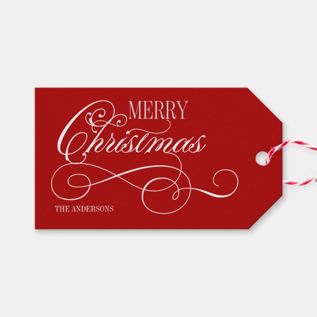 Étiquettes-cadeau Joyeux Noël de script (Devant (Horizontal))