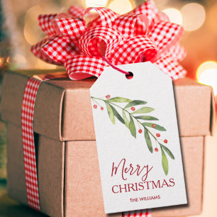 Étiquettes-cadeau Joyeux Noël de verdure