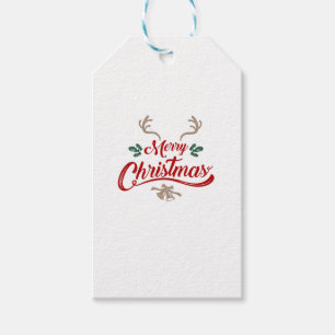 Étiquettes-cadeau Joyeux Noël Design Vintage   Rouge et vert