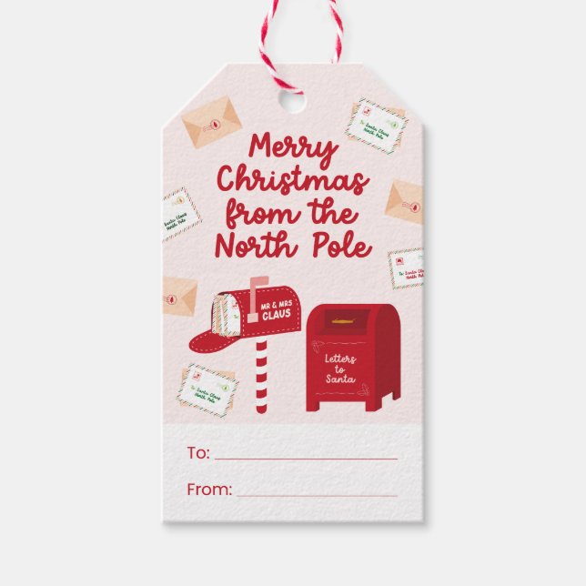 Étiquettes-cadeau Joyeux Noël du pôle Nord (Devant)