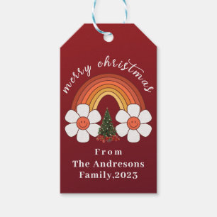 Étiquettes-cadeau Joyeux Noël festif Rainbow Personnalisé
