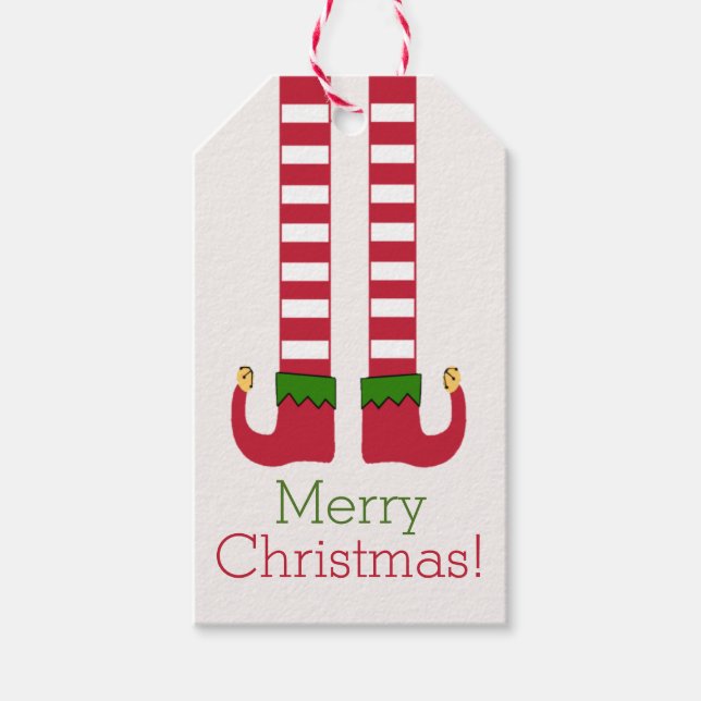 Étiquettes-cadeau Joyeux Noël - Jambes d'elfes personnalisées (Devant)