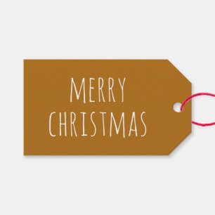 Étiquettes-cadeau Joyeux Noël mignon Fête de fin d'année marron mo