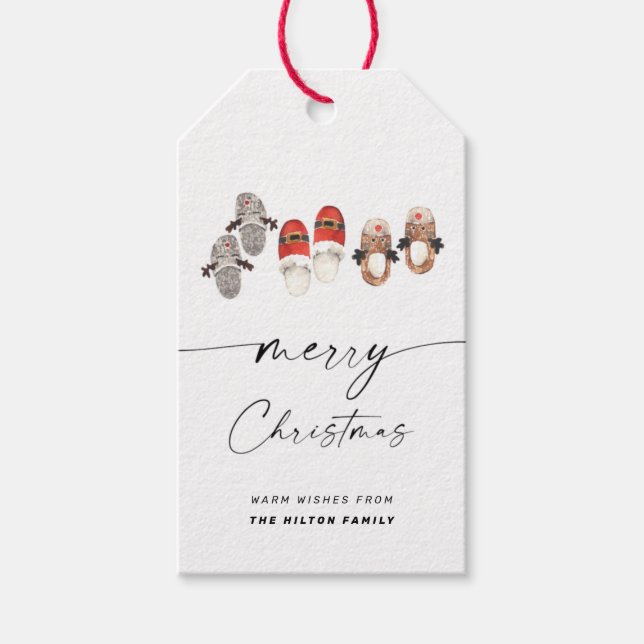 Étiquettes-cadeau Joyeux Noël minimaliste moderne (Devant)