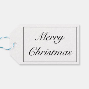 Étiquettes-cadeau Joyeux Noël moderne minimaliste noir blanc