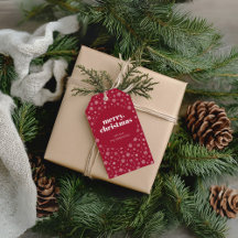 Joyeux Noël moderne rouge avec Motif de flocon de 