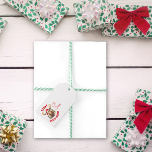 Étiquettes-cadeau Joyeux Noël-orignal Drôle d'orignal de Noël