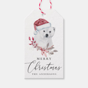 Étiquettes-cadeau Joyeux Noël. Ours polaire