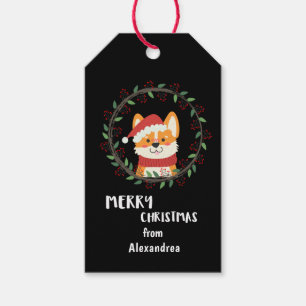 Étiquettes-cadeau Joyeux Noël Père Noël Chien Chien Chien Personnali