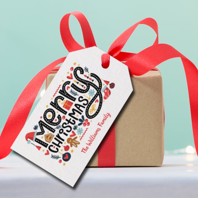 Étiquettes-cadeau Joyeux Noël personnalisé (Créateur téléchargé)
