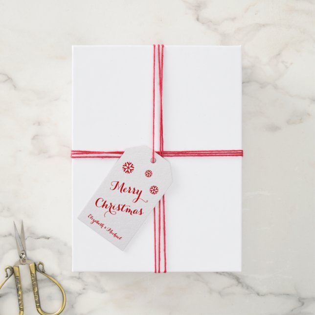 Étiquettes-cadeau Joyeux Noël personnalisé Rouge Vert Faveur Hang (Avec de la ficelle)