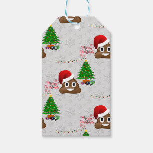 Étiquettes-cadeau joyeux noël poo émoji