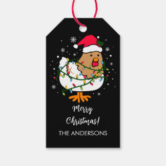 Étiquettes-cadeau Joyeux Noël poulet Noël Gif personnalisé